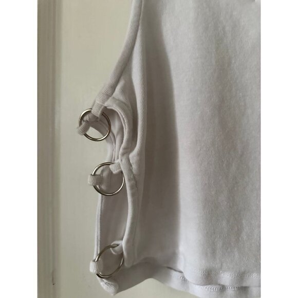 Women’s size Medium White with Metal Circles tank top - Picture 6 of 6
